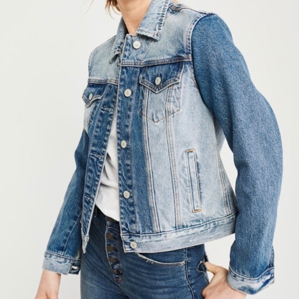 SOLD: A&F Reworked Denim Jacket - Picture 3 of 9